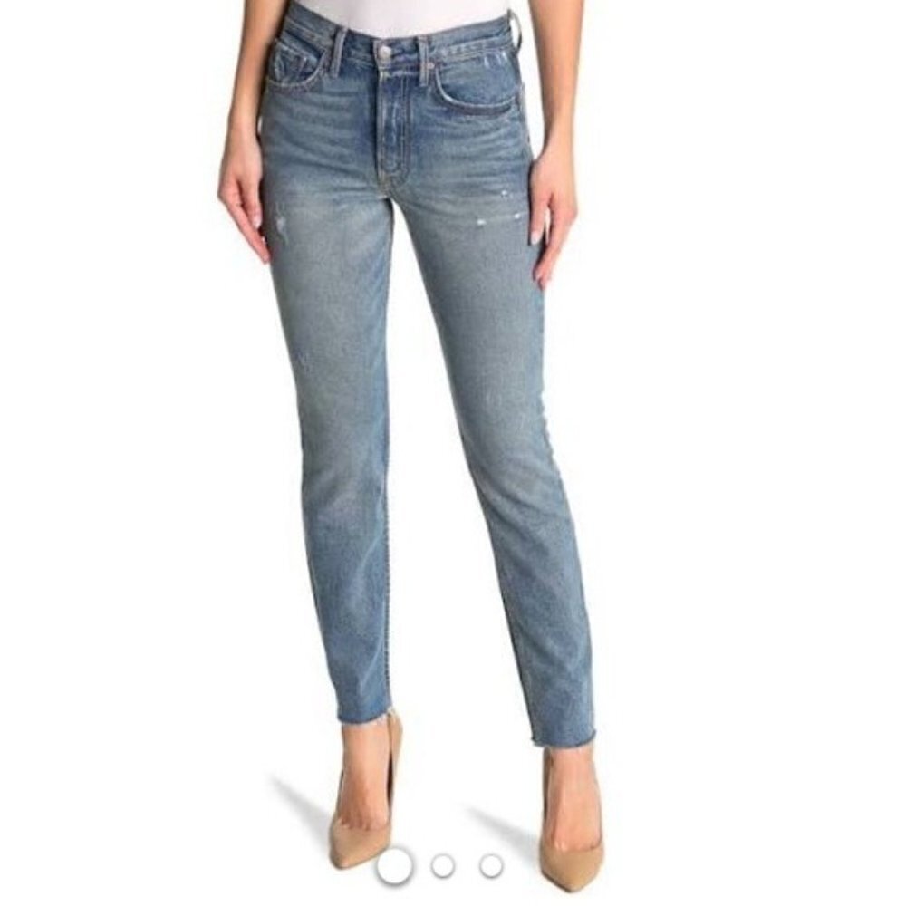 Grlfrnd Karolina skinny high-rise jeans raw hem distressed denim new 26